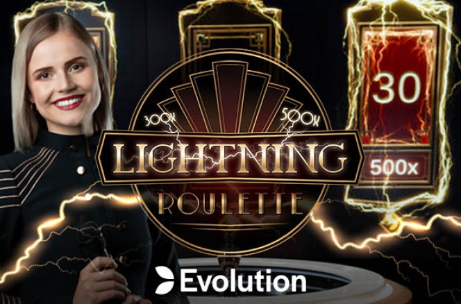 Live Lightning Roulette online game logo by Evolution on nl-lalabet.nl